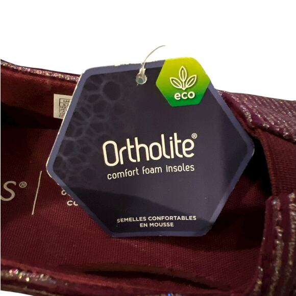 NEW TOMS Women's Alpargata Cabernet Glitter Rib Knit Shoe Size 5.5 - Picture 6 of 7